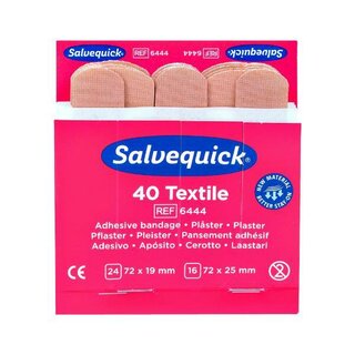 Pflasterstrips Salvequick 6444, elastisch, Mae: 72x19 und 72x25mm, 40 Stck