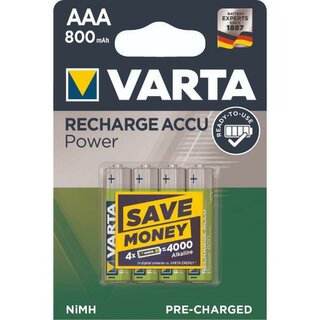 Akku Varta 56703, Micro, HR03/AAA, 1,2 Volt, 800mAh, Longlife, 4 Stck