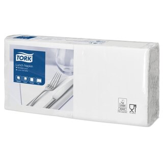 Servietten Tork 15305, Maße: 33 x 33cm, 2lagig, weiß, 200...