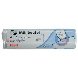 Mllbeutel Deiss 49915, Mae: 620 x 750mm, Fllmenge: 60l, transparent, 20 Stck