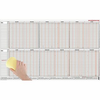 G�ss Urlaubsplaner 12-40MB, 98,5 x 60cm, f�r 30 Mitarbeiter, abwischbar, 2027