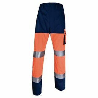 Warnschutzarbeitshose Delta Plus Panostyle, Gre: S, 5 Taschen, orange/blau