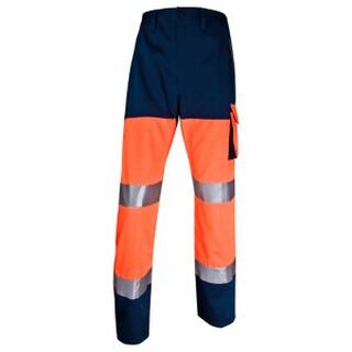 Warnschutzarbeitshose Delta Plus Panostyle, Gre: M, 5 Taschen, orange/blau