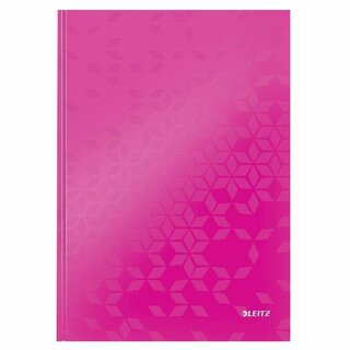 Notizbuch Leitz 4626 Wow, A4, kariert, glnzend laminiert, 80 Bl, pink metallic