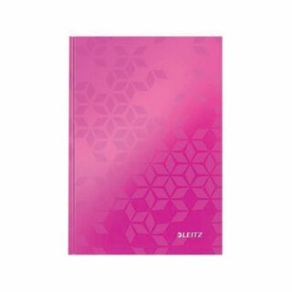 Notizbuch Leitz WOW 4628, DIN A5, kariert, fester Einband, 80 Blatt, pink