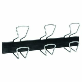 Wandgarderobe Alba PMPRO3M, 3 Haken, Ma�e: 470 x 170 x 100mm, schwarz/grau