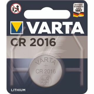 Batterie Varta 6016101401, Knopfzelle, CR2016, 3 Volt, Lithium