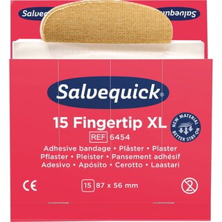 Fingerkuppen-Pflasterstrips Salvequick 6454, elastisch, Mae: 87x56 mm, 15 Stck