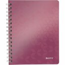 LEITZ WOW WIREBOUND NOTEBOOK PP COVER A5 RULED PURPLE