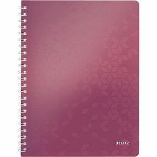LEITZ WOW WIREBOUND NOTEBOOK PP COVER A4 SQUARED 5X5 PURPLE