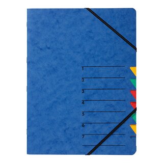 Ordnungsmappe Pagna 24061, 7 Fächer, mit Gummizug, blau