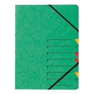 Ordnungsmappe Easy, Presssp., A4, 7 Fächer, grün