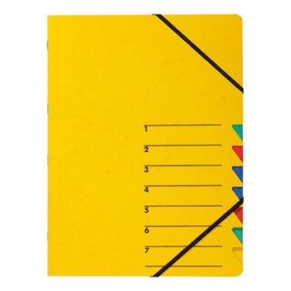Ordnungsmappe Easy, Presssp., A4, 7 Fächer, gelb
