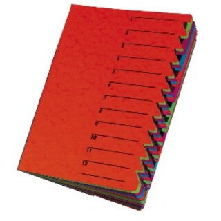 Ordnungsmappe Pagna 24131, 12 Fächer, mit Gummizug, rot
