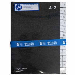 Pultordner Pagna 24241, Tabs A-Z, Einband aus Hartpappe, schwarz