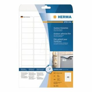 Outdoor-Folienetiketten Herma 9531, 45,7 x 21,2mm (LxB), wei, 10 Stck