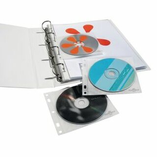CD/DVD-Abhefthlle Durable 5239, fr 1 Stck, transparentwei, 10 Stck
