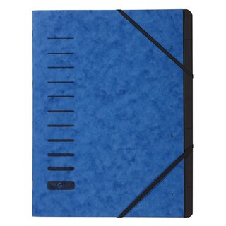 Ordnungsmappe Pagna 40058, 7 Fächer, mit Gummizug, blau