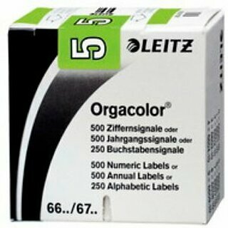 Ziffernsignal Leitz 6605/1, Orgacolor, Ziffer 5, grn, 500 Stck