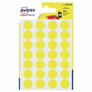 Markierungspunkte Avery Zweckform PSA15J, D 15mm, gelb, 168 Stck