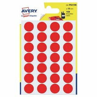 Markierungspunkte Avery Zweckform PSA15R, D 15mm, rot, 168 Stck