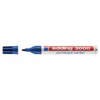 Permanentmarker edding 3000, Rundspitze, Strichstrke: 1,5-3mm, blau