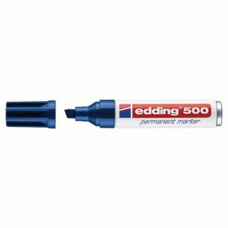 Permanentmarker edding 500, Keilspitze, Strichstrke: 2-7mm, blau