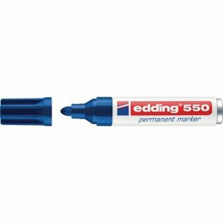 Permanentmarker edding 550, Rundspitze, Strichstrke: 3-4mm, blau