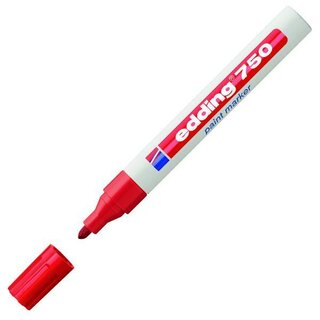 Lackmarker, 750, Rundspitze, 2 - 4 mm, Schreibf.: rot