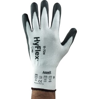 Schnittschutzhandschuhe HyFlex 11-724, Gre 9, schwarz/wei, 1 Paar