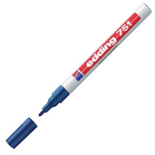 Lackmarker, 751, Rundspitze, 1 - 2 mm, Schreibf.: blau