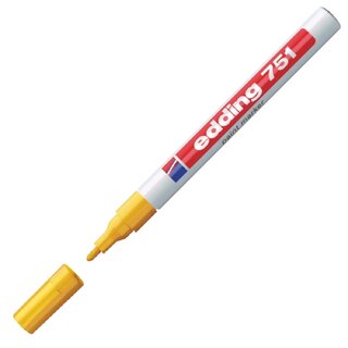 Lackmarker, 751, Rundspitze, 1 - 2 mm, Schreibf.: gelb