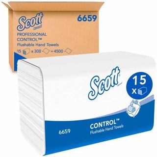 Falthandtcher Scott 6659, Control, heruntersplbar, 1-lagig, wei, 4500 Blatt