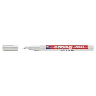 Lackmarker 780, Einweg, Rundspitze, 0,8mm, Schreibf.: weiß