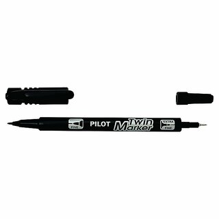 Pilot Permanentmarker BeGreen Twin 4045701, 2 Spitzen: 0,4 & 0,8 mm, schwarz