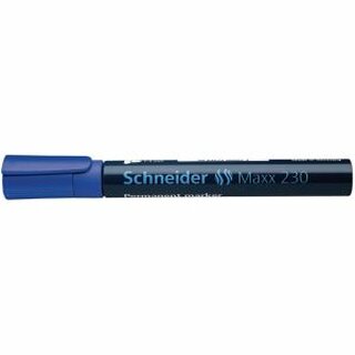 Permanentmarker Schneider Maxx 230, Rundspitze, Strichstrke: 1-3mm, blau
