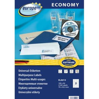Universal-Etiketten ELA013, 70x42,3mm (LxB), weiß,...