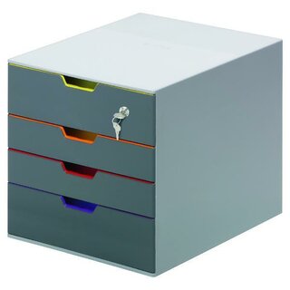 Durable Schubladenbox 7606 Varicolor, 4 Schubladen, A4+...