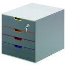 Durable Schubladenbox 7606 Varicolor, 4 Schubladen, A4+...