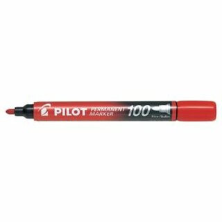 Permanentmarker Pilot SCA-100-R, Rundspitze, Strichstrke: 1mm, rot