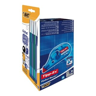 Korrekturroller Tipp-Ex 989680 Pocket Mouse + Gelocity Quick Dry, 10 Stck