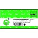 Nummernblock Sigel GN500, 1-500, farbig sortiert, 5...