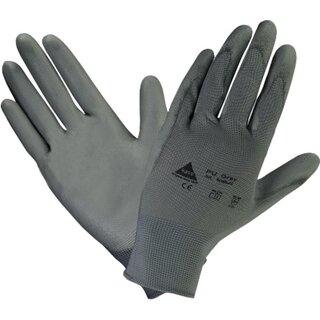Mechanikschutzhandschuhe Hase 5095 PU, Größe 7, grau, 1 Paar