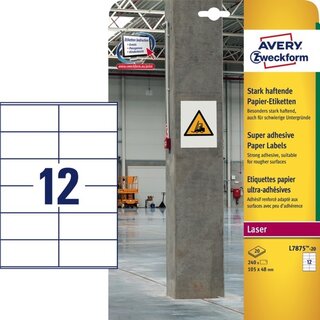 Universal-Etiketten Avery Zweckform L7875, 105x48mm,...