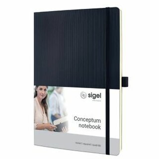 Notizbuch Sigel Conceptum CO310, A4, kariert, Softcover, 194 Seiten, schwarz