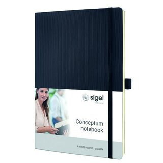 Notizbuch Sigel Conceptum CO310, A4, kariert, Softcover, 194 Seiten, schwarz