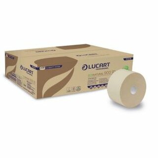 Toilettenpapier Lucart 812179 Econatural, Jumborolle, 2-lagig, 900 Blatt, 12St