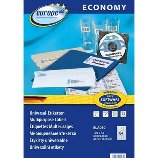 Universal-Etiketten ELA050, 48,5x16,9mm (LxB), weiß,...