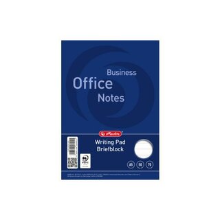 Briefblock Herlitz 100050268, A5, liniert, 70g, ungelocht, 50 Blatt