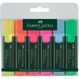 Textmarker Faber-Castell 48NF, 1-5mm, nachfllbar, sortiert, 6St